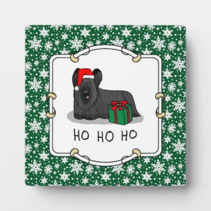 Christmas Santa Claus Hat Skye Terrier (black) Plaque