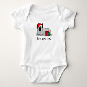 Christmas Santa Claus Hat Skye Terrier (silver) Baby Bodysuit
