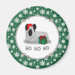 Christmas Santa Claus Hat Skye Terrier (silver) Magnet
