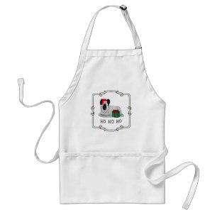 Christmas Santa Claus Hat Skye Terrier (silver) Standard Apron