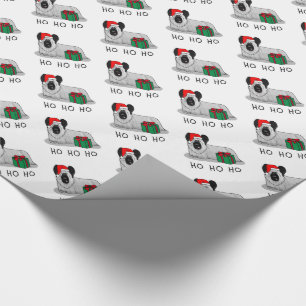 Christmas Santa Claus Hat Skye Terrier (silver) Wrapping Paper