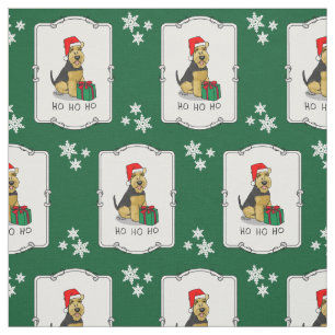 Christmas Santa Claus Hat Welsh Terrier Dog Cute Fabric