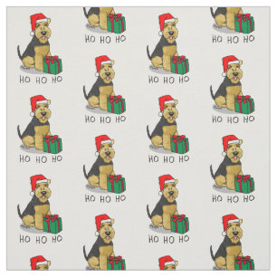 Christmas Santa Claus Hat Welsh Terrier Dog Cute Fabric