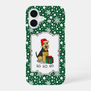 Christmas Santa Claus Hat Welsh Terrier Dog Cute iPhone 16 Case