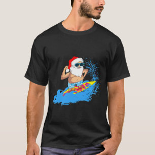 Christmas Santa Claus Hawaiian Surfing Summer Surf T-Shirt