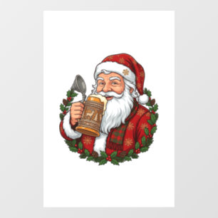 Christmas Santa Claus Holding Beer Glass