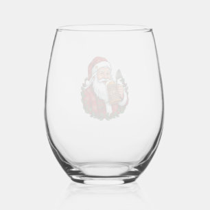 Christmas Santa Claus Holding Beer Glass