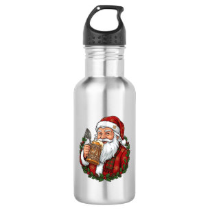 Christmas Santa Claus Holding Beer Glass 532 Ml Water Bottle