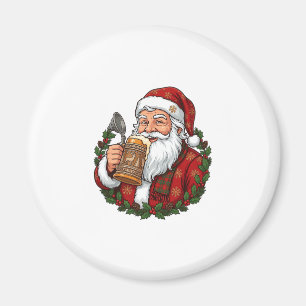 Christmas Santa Claus Holding Beer Glass Magnet