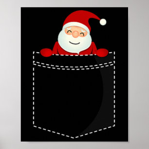 Christmas Santa Claus Holiday Pocket T Shirt Cloth Poster