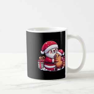 Christmas Santa Claus Hugging Cute Capybara With S Coffee Mug