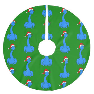 christmas santa claus Loch ness Monster nessie Brushed Polyester Tree Skirt
