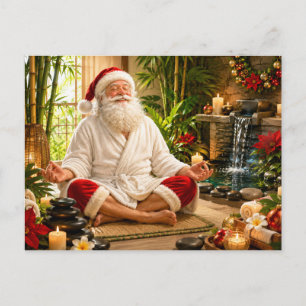 Christmas Santa Claus Meditation  Holiday Postcard