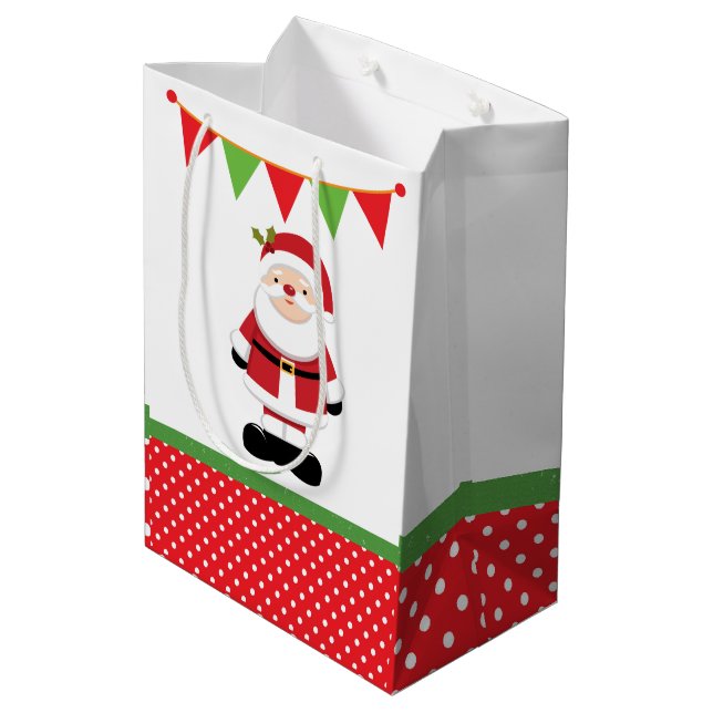 Christmas Santa Claus  Medium Gift Bag (Back Angled)