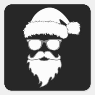 Christmas Santa Claus Merry Funny Gift Idea Square Sticker