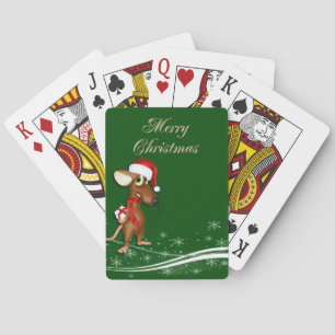 Christmas Santa Claus Mouse Playing Cards