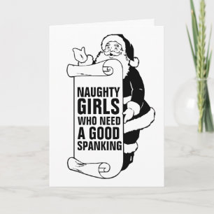 CHRISTMAS SANTA CLAUS NAUGHTY GIRL Greeting Card