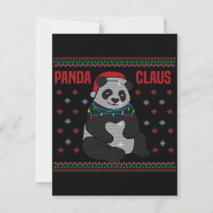 Christmas Santa Claus Pand  Lovely Panda Design Invitation