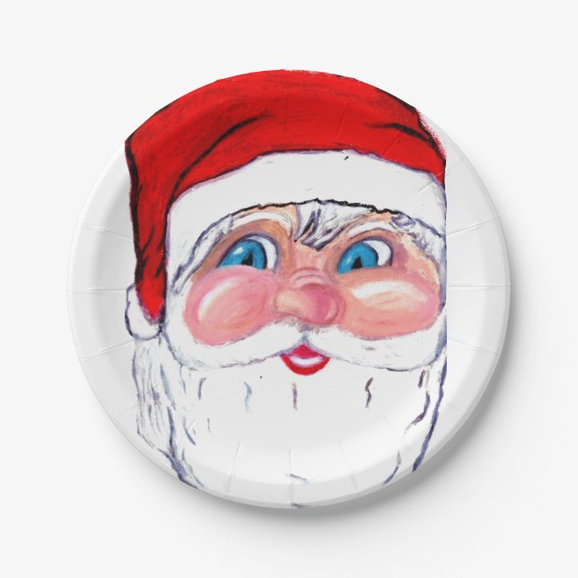CHRISTMAS SANTA  CLAUS  PAPER PLATE (Front)