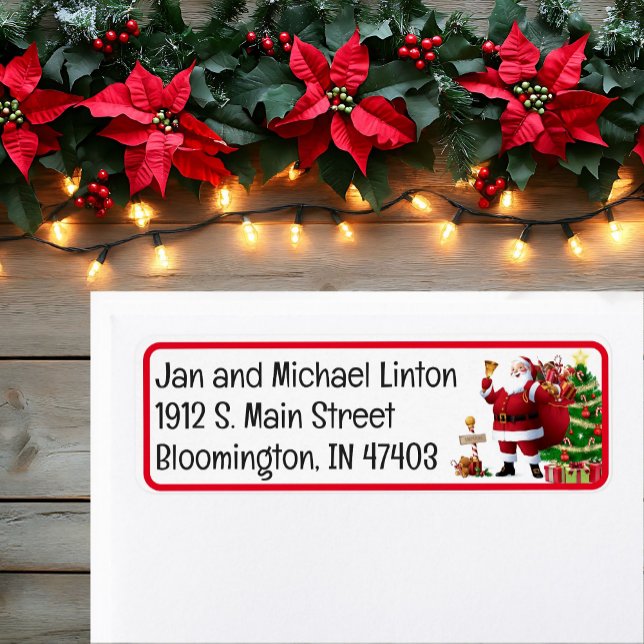 Christmas Santa Claus Personalise Return Address Label (Creator Uploaded)