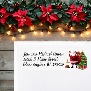 Christmas Santa Claus Personalise Return Address  Label