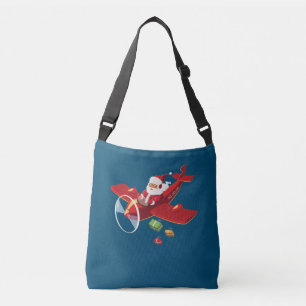 Christmas Santa Claus Pilot Flying Aeroplane Gift Crossbody Bag