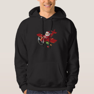 Christmas Santa Claus Pilot Flying Aeroplane Gift Hoodie
