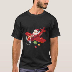 Christmas Santa Claus Pilot Flying Aeroplane Gift T-Shirt