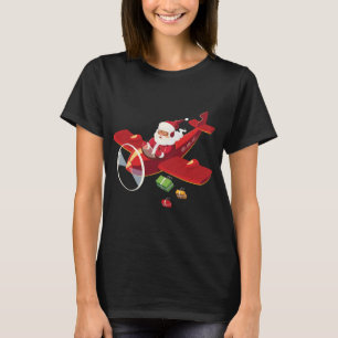 Christmas Santa Claus Pilot Flying Aeroplane Gift T-Shirt
