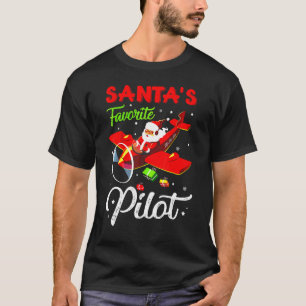 Christmas Santa Claus Pilot Flying Aeroplane T-Shirt