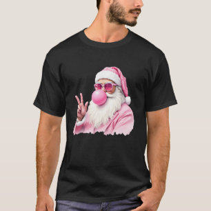Christmas Santa Claus Pink Bubble Gum  T-Shirt