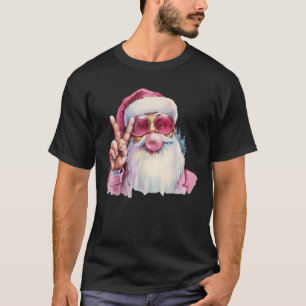 Christmas Santa Claus Pink Bubble Gum  T-Shirt