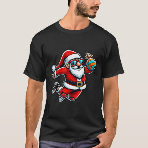 Christmas Santa Claus Play A Volleyball Funny Boys T-Shirt