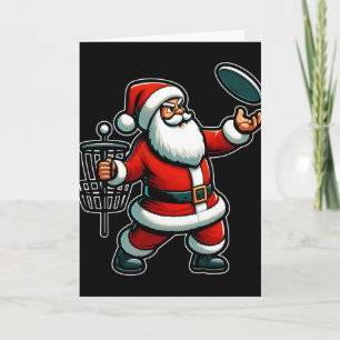 Christmas Santa Claus Playing Disc Golf Pajama Xma Card