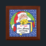 Christmas Santa Claus Presents Keepsake Box<br><div class="desc">Sweet container to hold your treasures. Santa Claus Presents. Personalise by deleting message and adding your own. Use your favourite font style, colour and size. Design elements can be transferred to other Zazzle products. Always adjust and check for perfect fit when transferring designs. Merry Christmas! Size: Small 5.125" Square w/4.25"...</div>