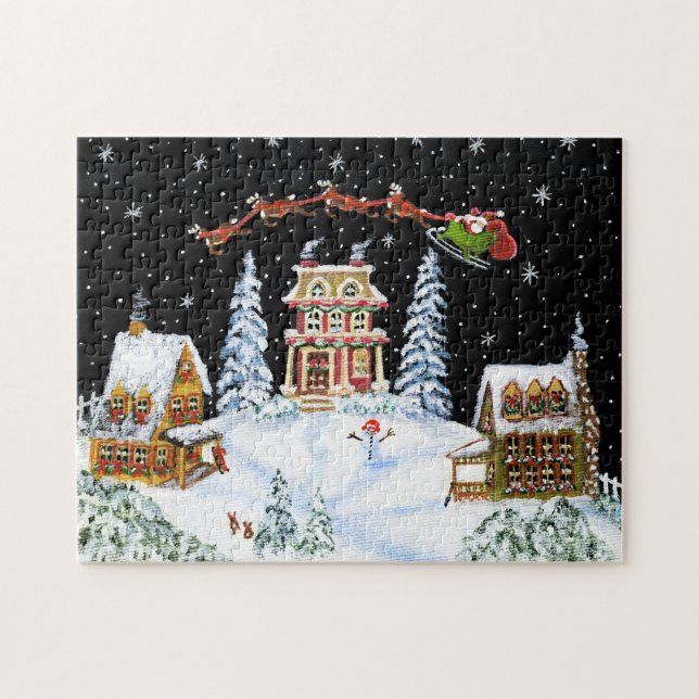 Christmas,Santa,Claus,puzzle,reindeer Jigsaw Puzzle (Horizontal)