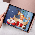 Christmas Santa Claus Reindeer Cute Winter Tissue Paper<br><div class="desc">Christmas Santa Claus Reindeer Cute Winter Tissue Paper features a cute Santa Claus and reindeer in the snow. Designed by Evco Holidays www.zazzle.com/store/evcoholidays</div>