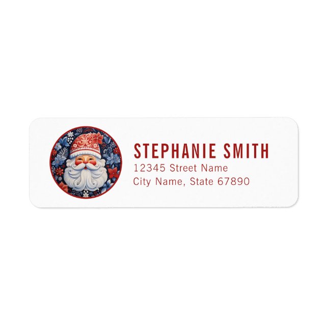 Christmas Santa Claus Return Address Labels (Front)
