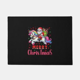 Christmas Santa Claus Riding a Unicorn Tank Top Doormat