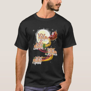 Christmas Santa Claus Riding Corgi Dogs Xmas T-Shirt