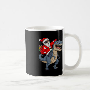 Christmas Santa Claus Riding Dinosaur T Rex Boys K Coffee Mug