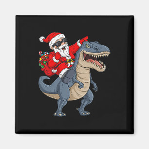 Christmas Santa Claus Riding Dinosaur T Rex Boys K Magnet