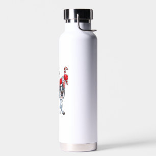 Christmas Santa Claus Riding French Bulldog Xmas B Water Bottle