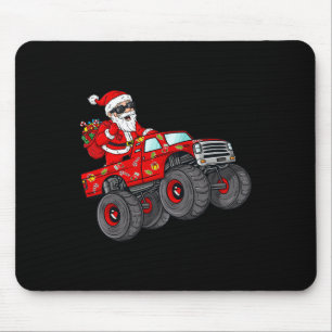 Christmas Santa Claus Riding Monster Truck Boys Ki Mouse Pad