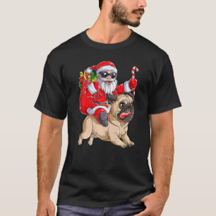 Christmas Santa Claus Riding Pug Boys Men Pugmas D T-Shirt