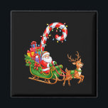 Christmas Santa Claus Riding Reindeer Lights Men W Magnet<br><div class="desc">Christmas Santa Claus Riding Reindeer Lights Men Women Xmas</div>