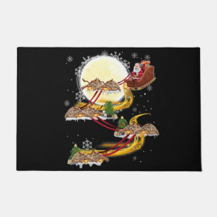 Christmas Santa Claus Riding Turtle Funny Turtle X Doormat