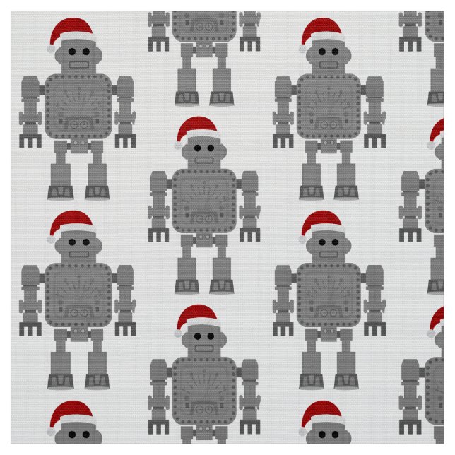 christmas santa claus robot fabric (Swatch)