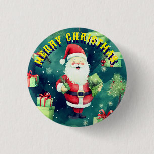 Christmas Santa Claus Seamless Pattern-82909 3 Cm Round Badge