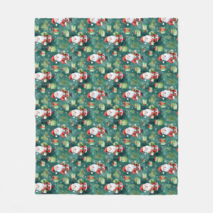 Christmas Santa Claus Seamless Pattern-82909 Fleece Blanket